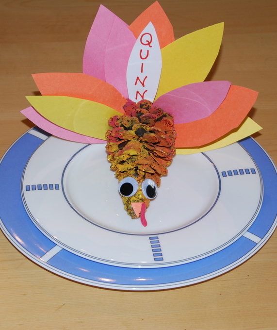 Pine Cone Turkey Place Cards