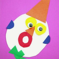 Clown Faces- Shapes and Color Exploration