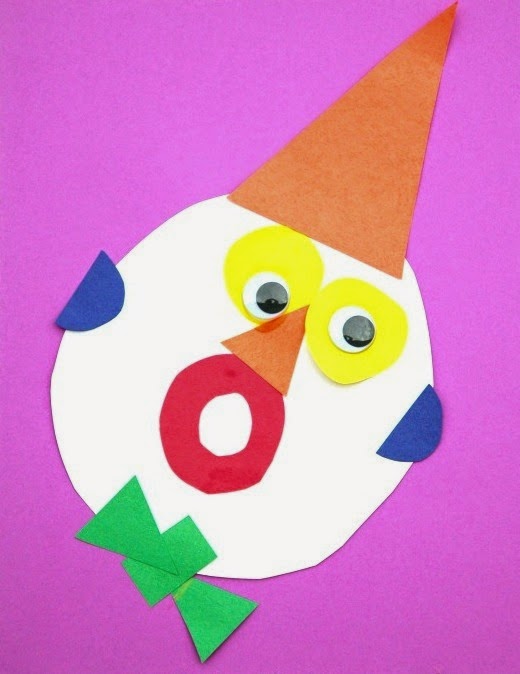 exploring shapes and colors w clown faces cutting tiny bites