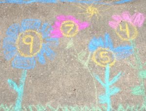 Chalk Flowers Counting Activity