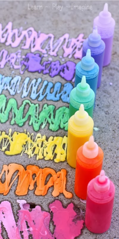 Rainbow Erupting Sidewalk Chalk Paint