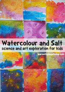 Watercolour and Salt. Science and Art exploration for kids