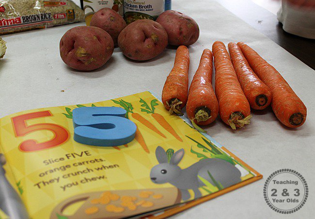 veggie soup teaching 2 and 3 year olds