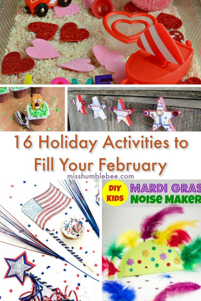 Winter got you down? We've compiled a list of activities for all the February holidays- Groundhog's Day, Valentine's Day, Presidents' Day, and Mardi Gras, to make the month a little bit brighter.