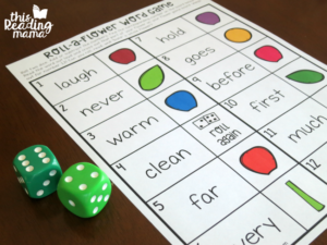 Roll-a-Flower Reading Game