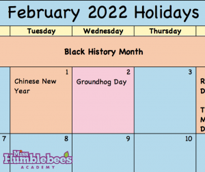 February Holiday Calendar