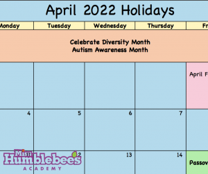 April Holiday Calendar