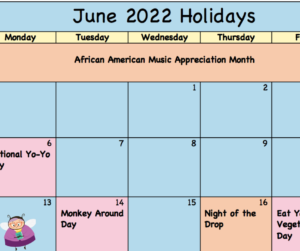 June Holiday Calendar