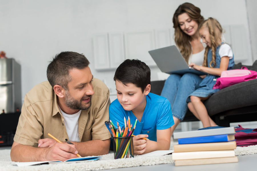 Parent and young child following a calm daily routine at home, supporting emotional safety and learning.