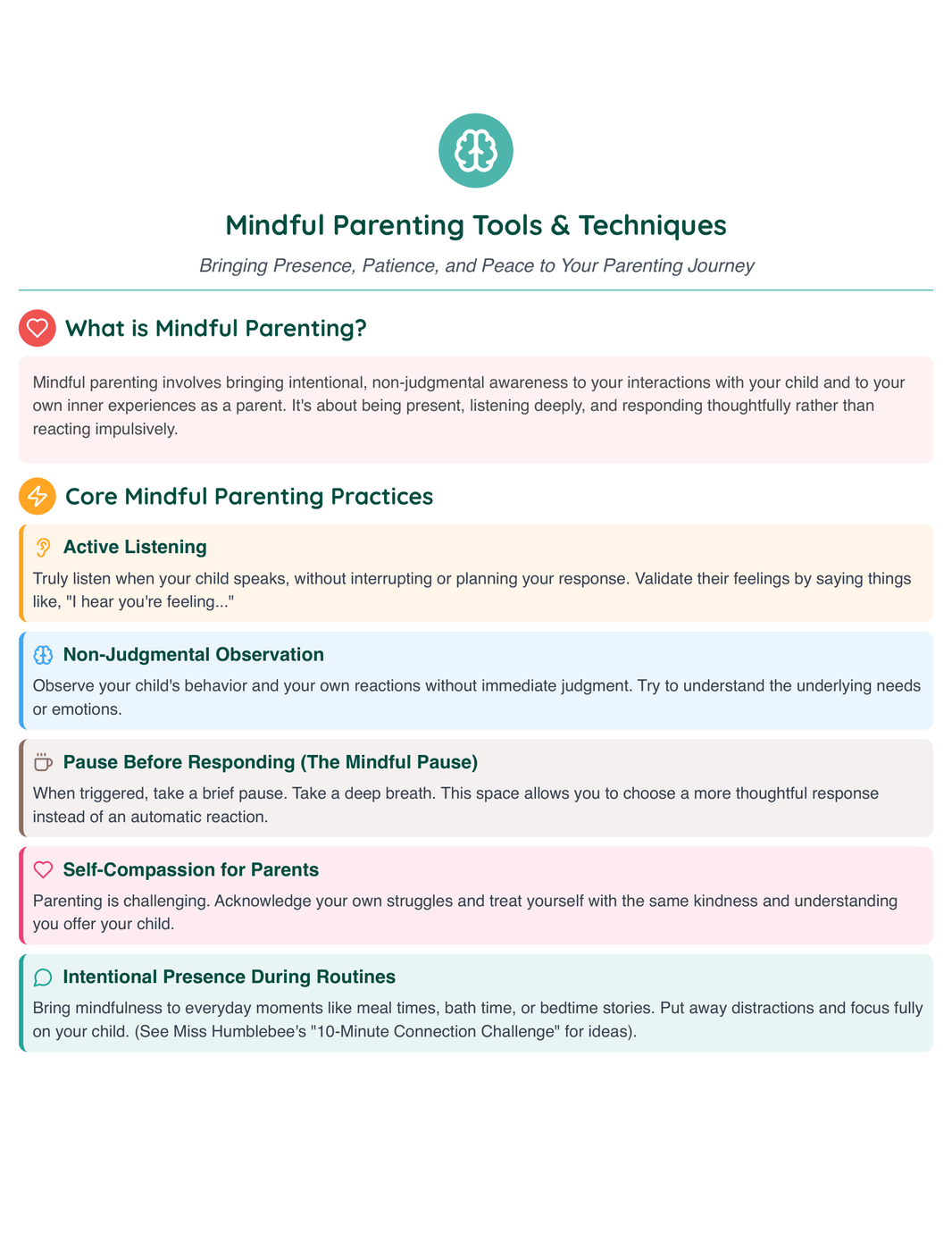 Parents - Mindful Parenting Tools  Techniques