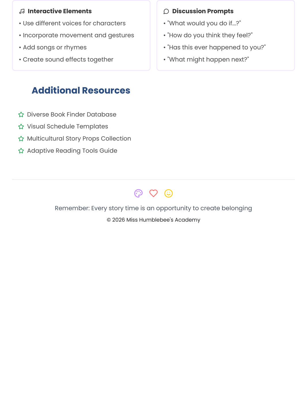 Educators - Inclusive Story Time Guide