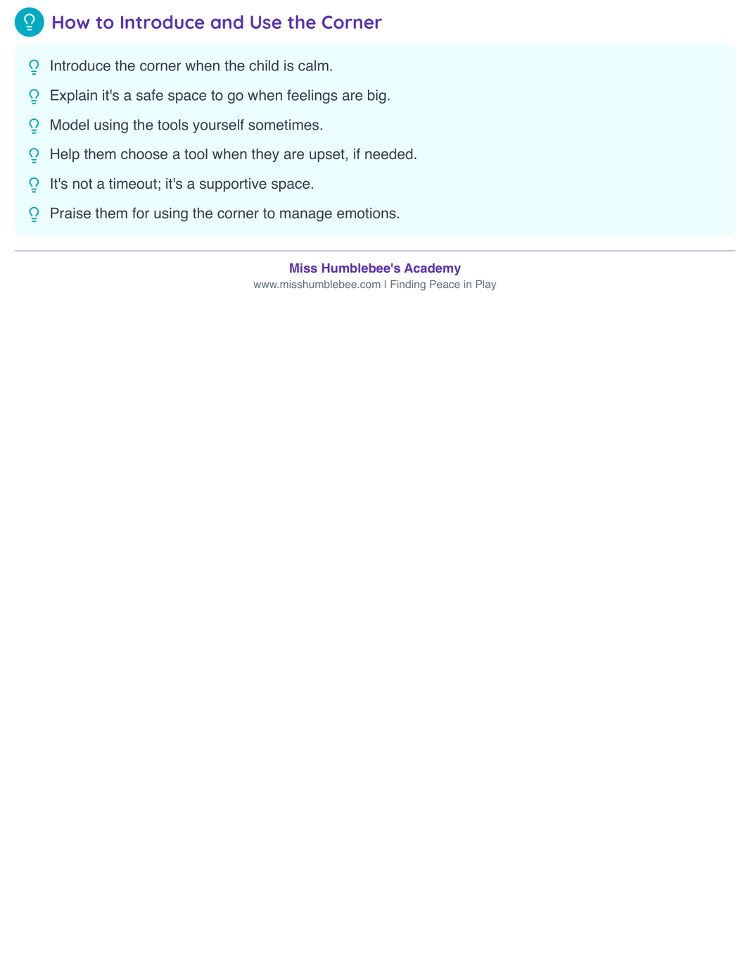 General - Calm-Down Corner Guide