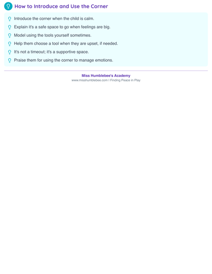 General - Calm-Down Corner Guide
