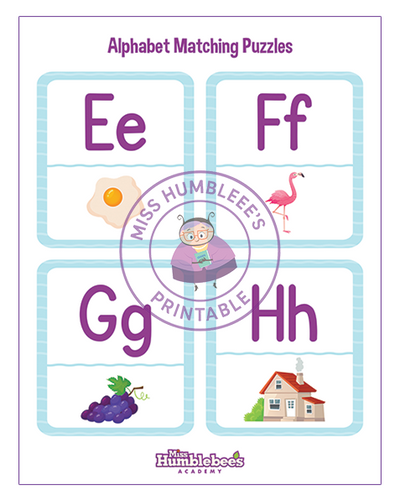 Alphabet Matching Puzzles - EFGH