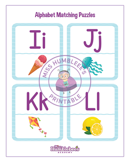 Alphabet Matching Puzzles - IJKL