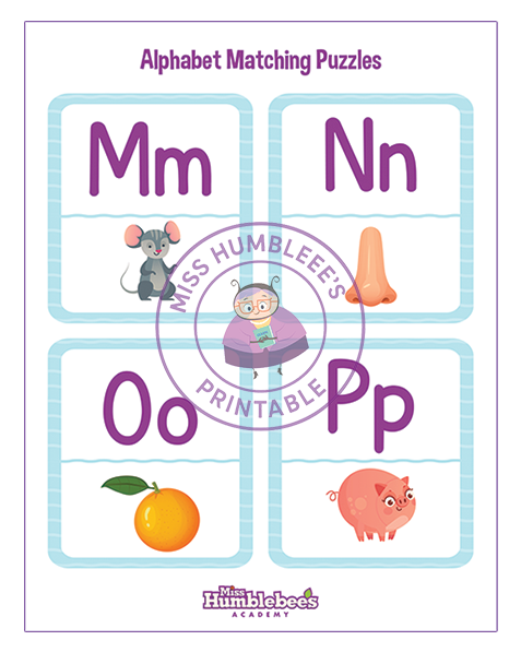 Alphabet Matching Puzzles - MNOP