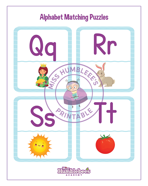 Alphabet Matching Puzzles - QRST