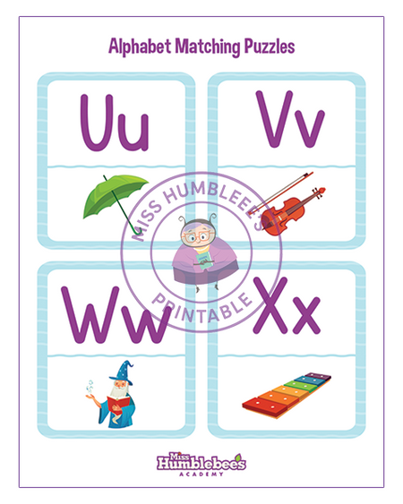 Alphabet Matching Puzzles - UVWX