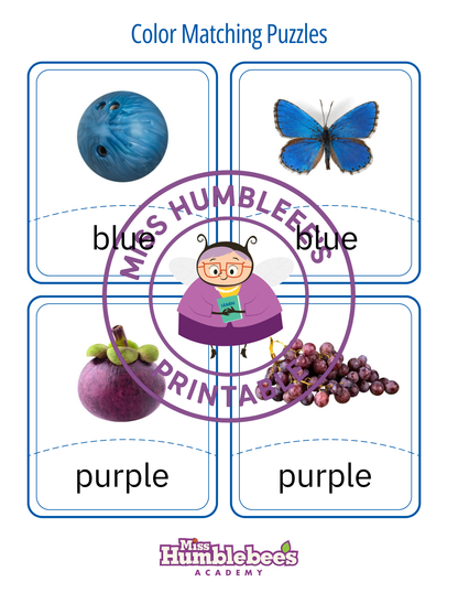 Color Matching Worksheets Printable Bundle (Preschool Color Recognition Activities)