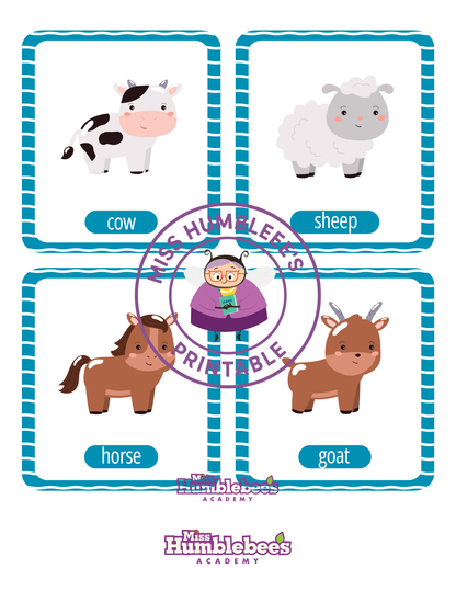 Animal Flashcards Printable Bundle (Preschool Vocabulary & Science Learning)
