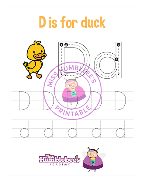 Letter D Tracing
