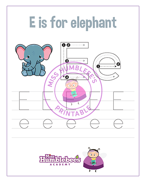 Letter E Tracing