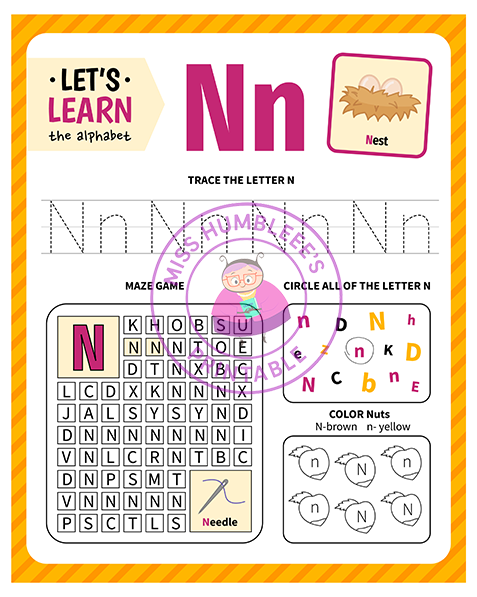 Letter Activity N