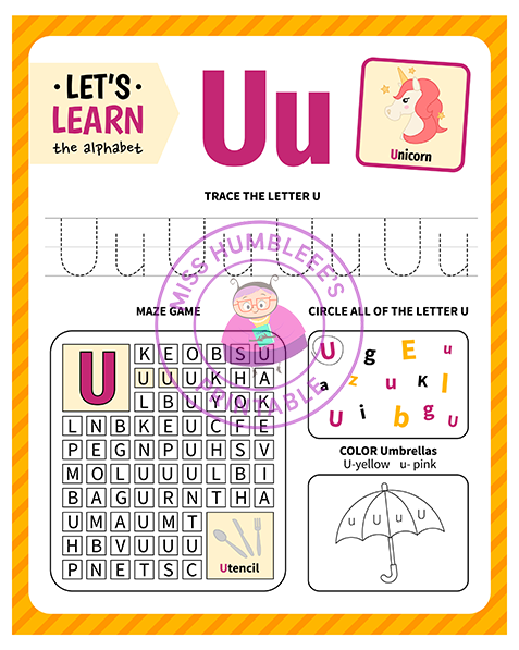 Letter Activity U