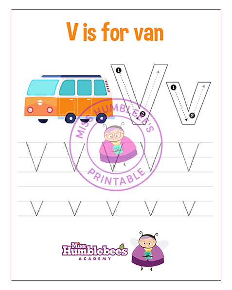 Letter V Tracing