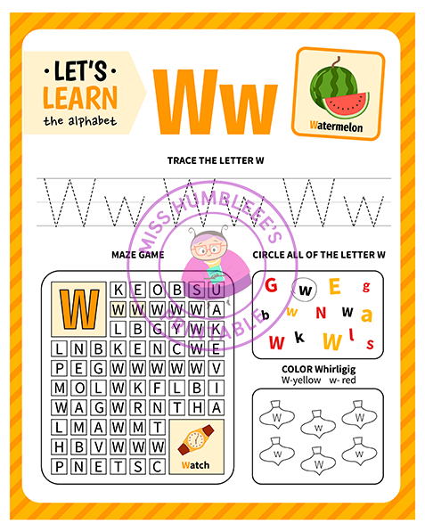 Letter Activity W