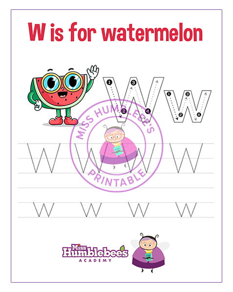 Letter W Tracing