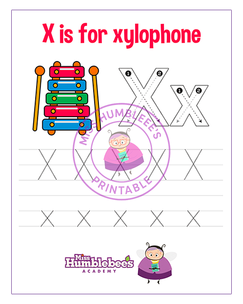 Letter X Tracing