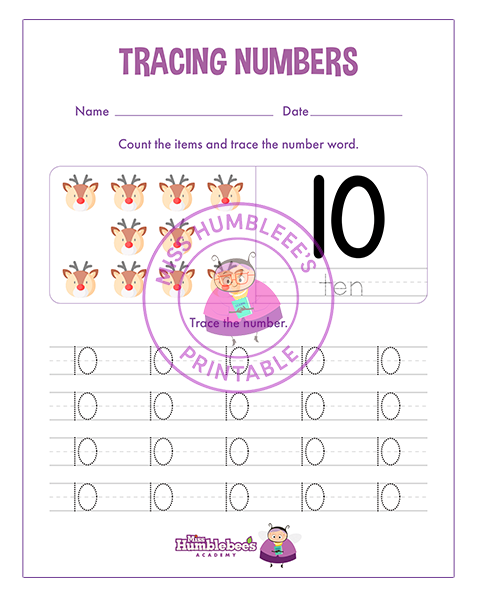 Number 10 Tracing