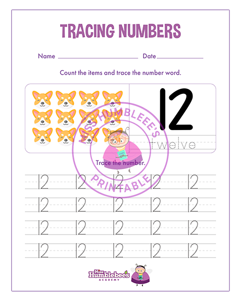 Number 12 Tracing