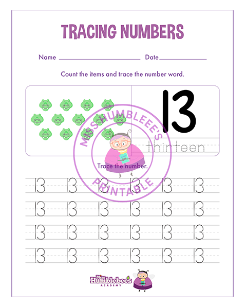 Number 13 Tracing