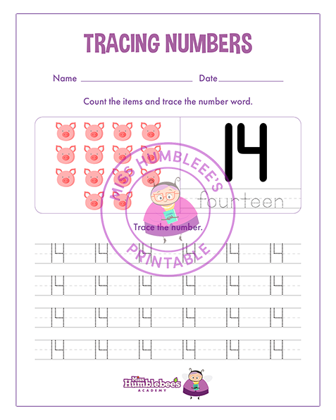 Number 14 Tracing