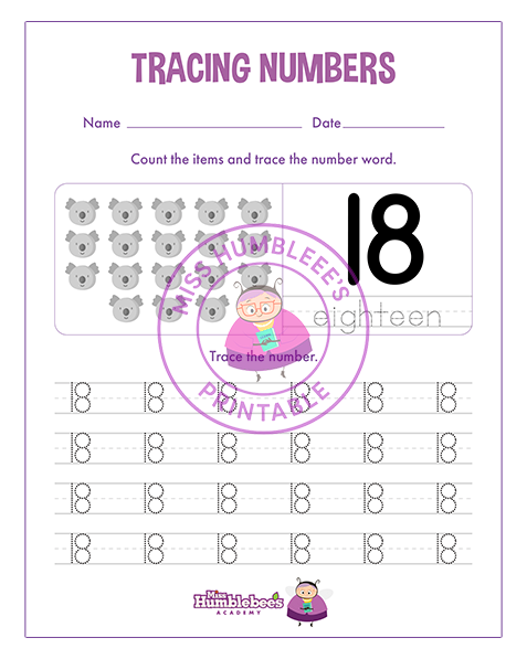 Number 18 Tracing