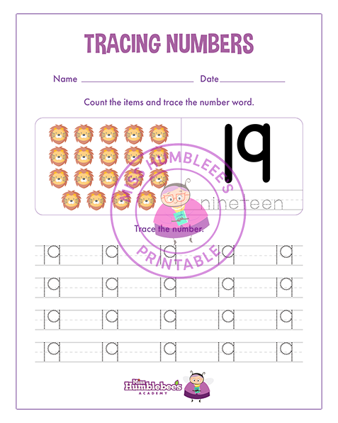 Number 19 Tracing