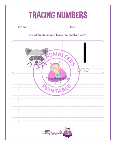 Number 1 Tracing
