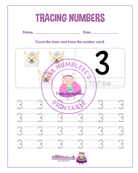 Number 3 Tracing