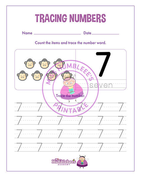 Number 7 Tracing