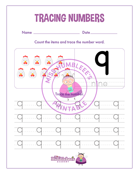 Number 9 Tracing