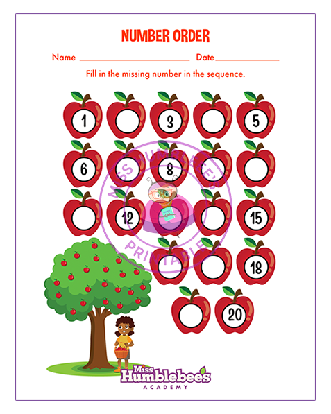 Number Order Fill Missing Number in Sequence 2