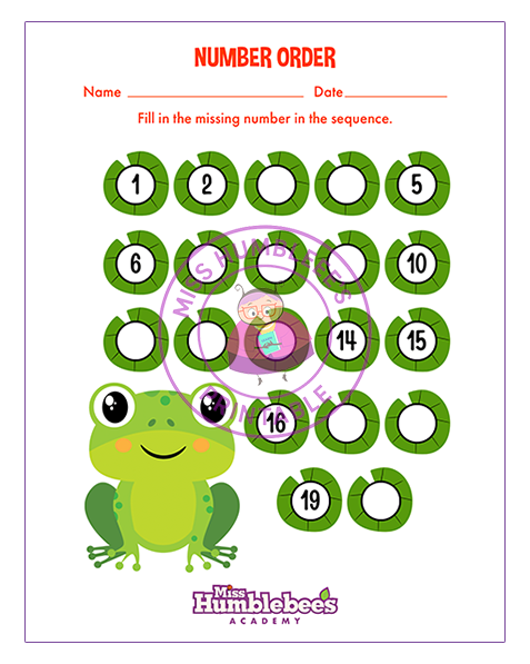 Number Order Fill Missing Number in Sequence 3