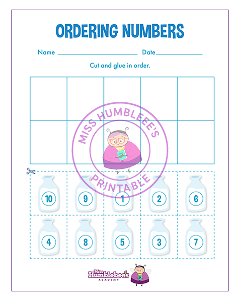Ordering Numbers Cut and Glue 2