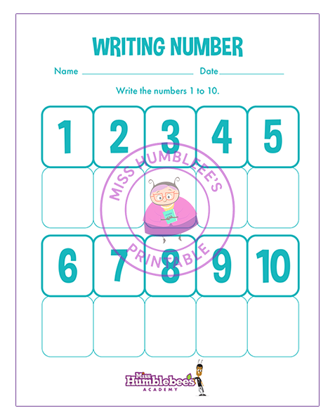 Writing Numbers 1-10