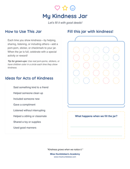 Kids - Kindness Jar Tracker