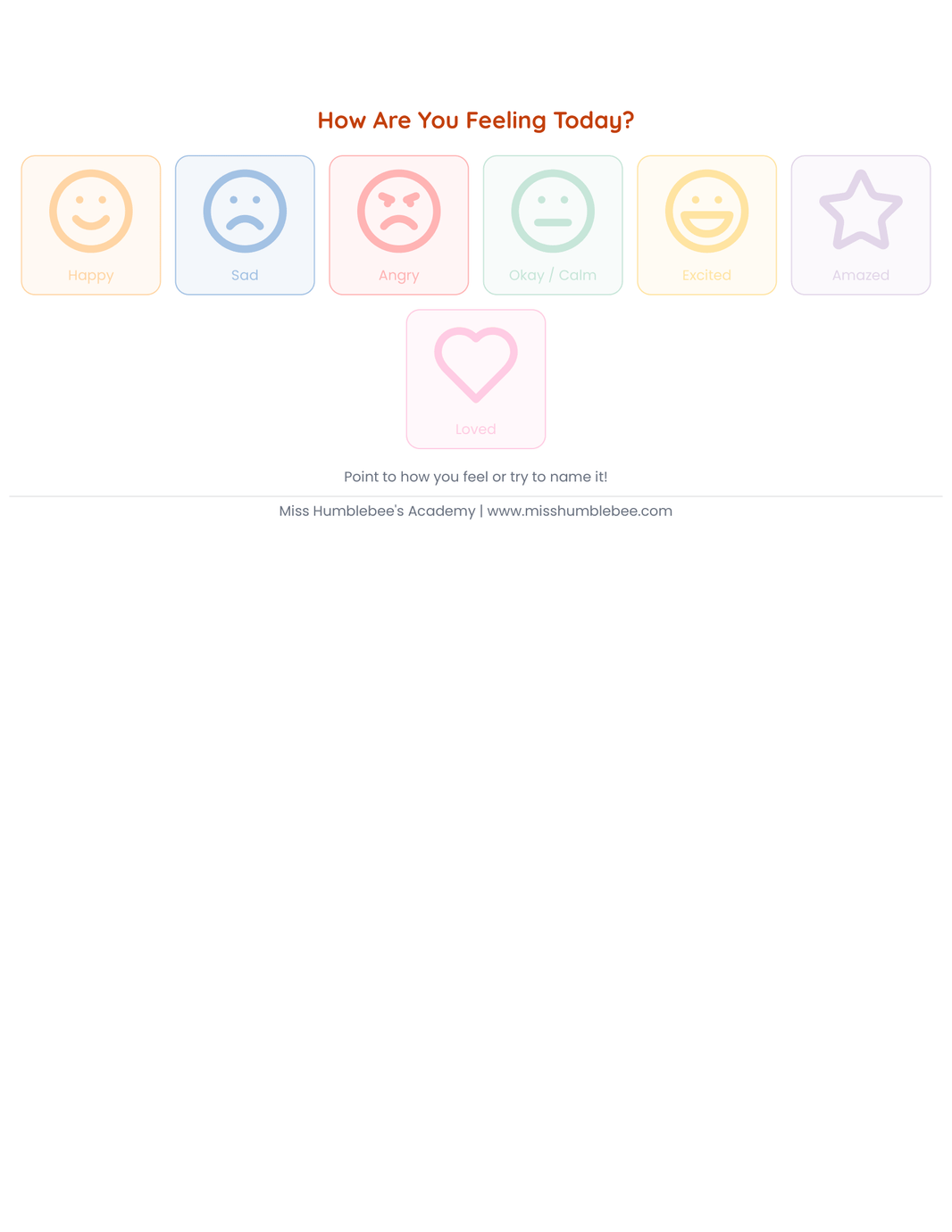 Kids - My Feelings Chart