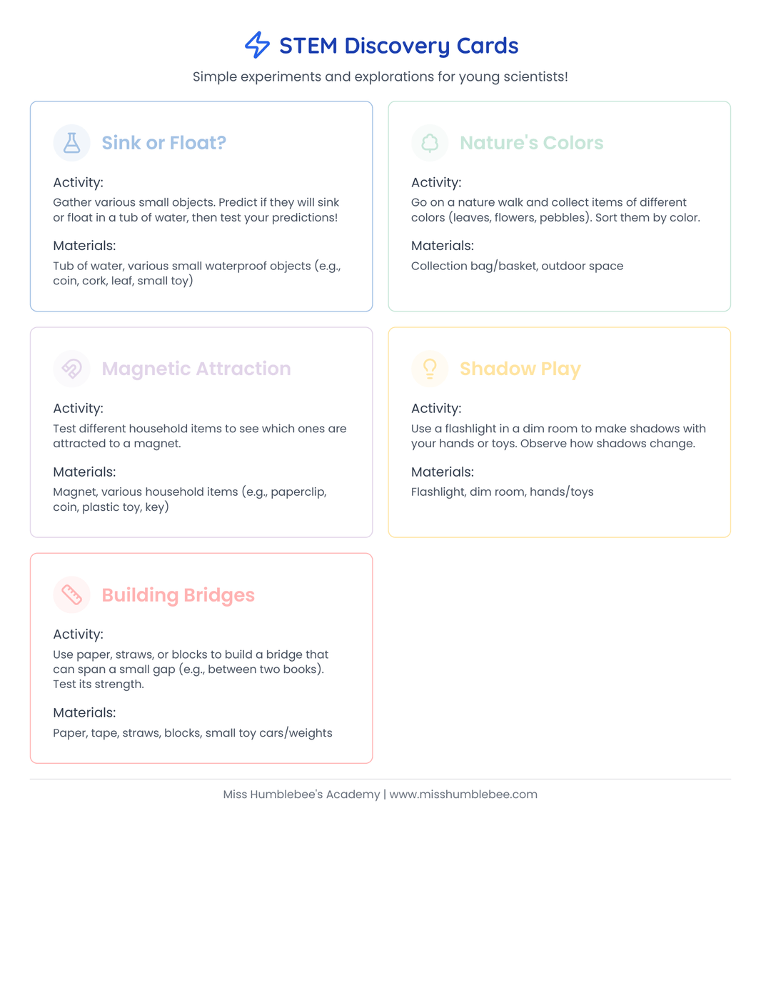 Educators - STEM Discovery Cards