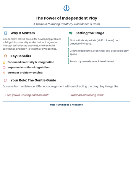 Parents - Independent Play Guide